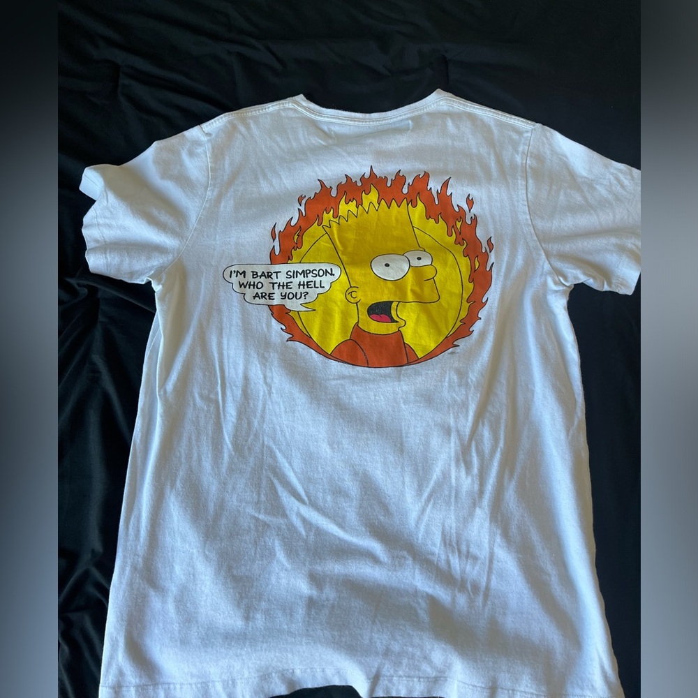 Off-White Flaming Bart Simpson Tee